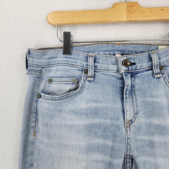 Rag & Bone Jeans Womens 27 Blue The Dre Light Wash Boyfriend Raw Hem Casual - Picture 2 of 14